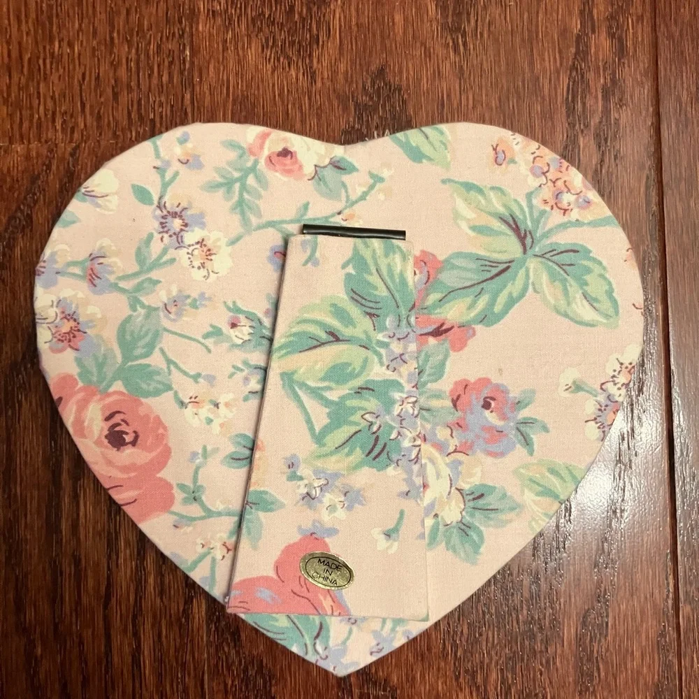 Cottage core romantic floral fabric heart picture frame